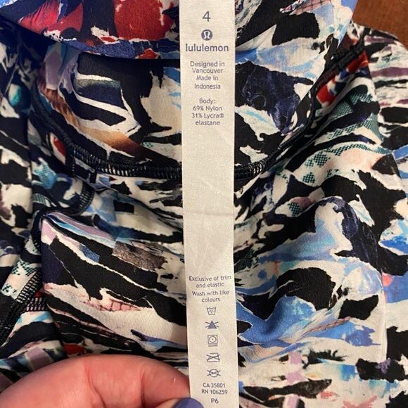 LULULEMON Wunder Under Hi-Rise 1/2 Tight Culture Clash Multi Black Women’s 4 - Picture 9 of 10